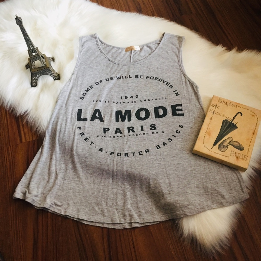 Grey Pairs Graphic Tanktop